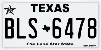 TX license plate BLS6478