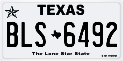 TX license plate BLS6492