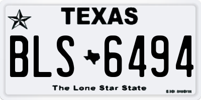 TX license plate BLS6494