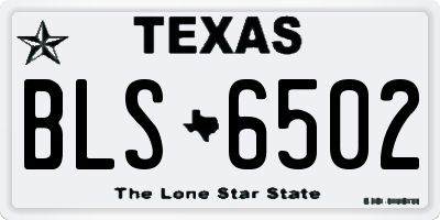 TX license plate BLS6502