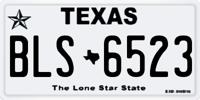TX license plate BLS6523