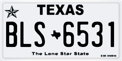 TX license plate BLS6531