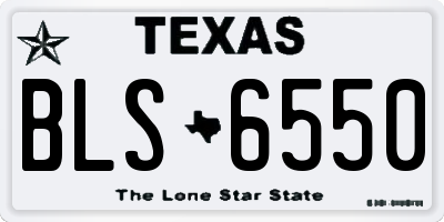 TX license plate BLS6550