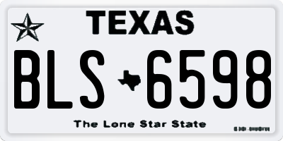 TX license plate BLS6598