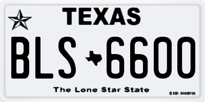 TX license plate BLS6600