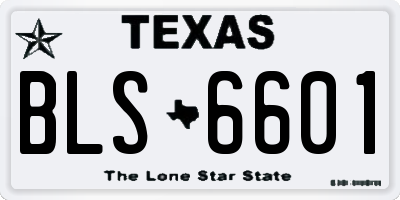 TX license plate BLS6601