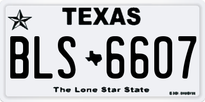 TX license plate BLS6607