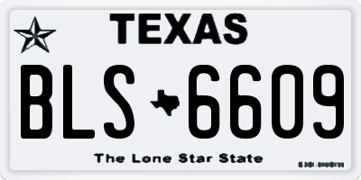 TX license plate BLS6609