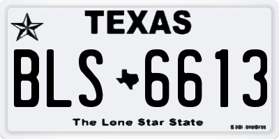 TX license plate BLS6613