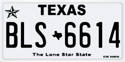 TX license plate BLS6614