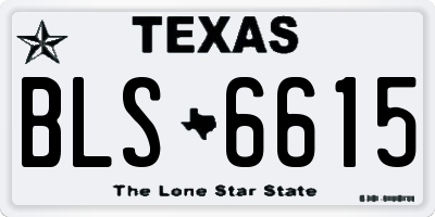 TX license plate BLS6615
