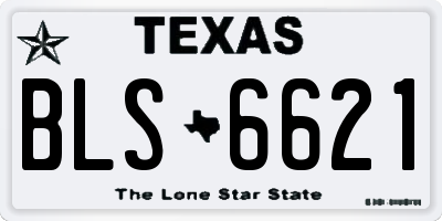 TX license plate BLS6621