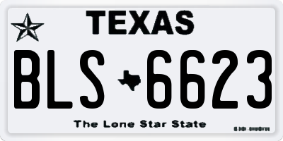 TX license plate BLS6623