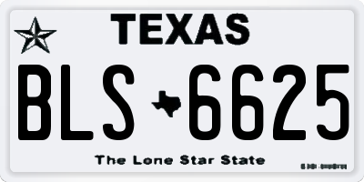 TX license plate BLS6625