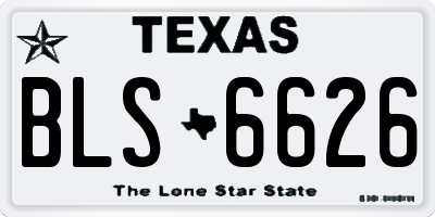 TX license plate BLS6626