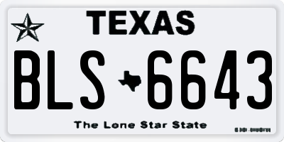 TX license plate BLS6643