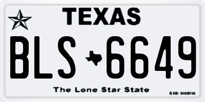 TX license plate BLS6649