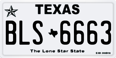 TX license plate BLS6663