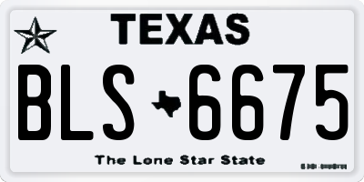 TX license plate BLS6675