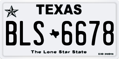 TX license plate BLS6678