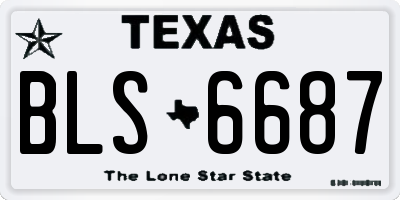 TX license plate BLS6687