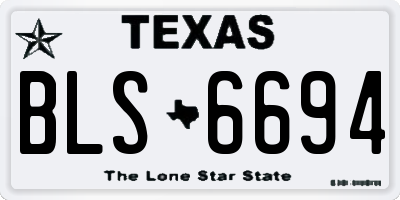 TX license plate BLS6694