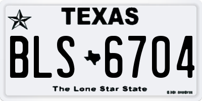TX license plate BLS6704