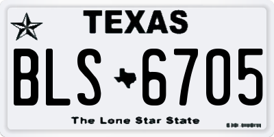 TX license plate BLS6705