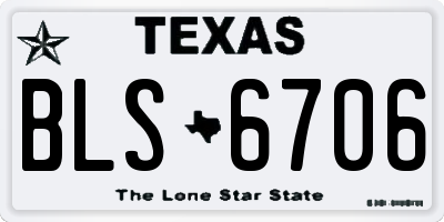 TX license plate BLS6706