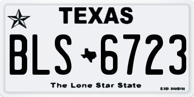 TX license plate BLS6723