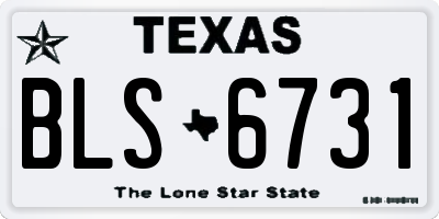 TX license plate BLS6731