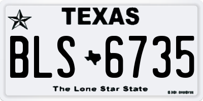 TX license plate BLS6735