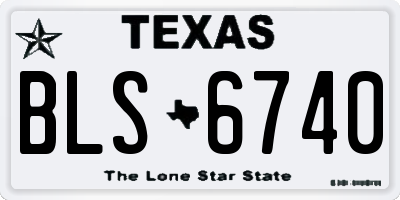 TX license plate BLS6740