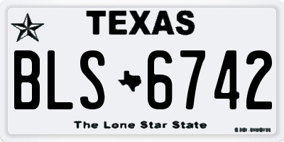 TX license plate BLS6742