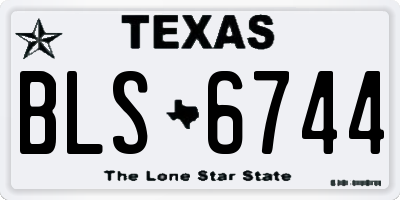 TX license plate BLS6744
