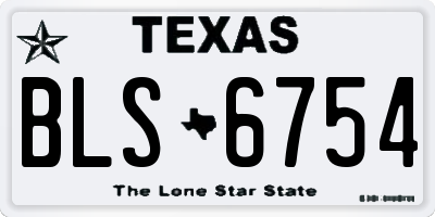 TX license plate BLS6754