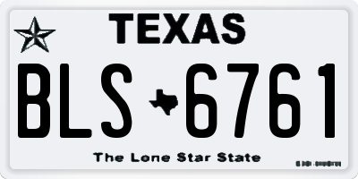 TX license plate BLS6761