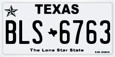 TX license plate BLS6763
