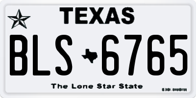 TX license plate BLS6765