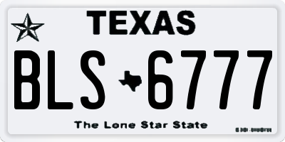 TX license plate BLS6777
