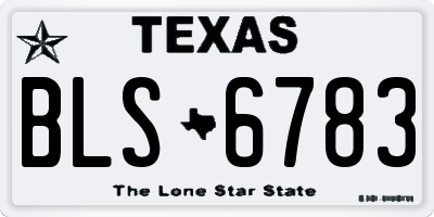 TX license plate BLS6783