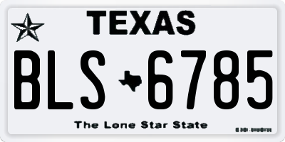 TX license plate BLS6785