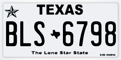 TX license plate BLS6798