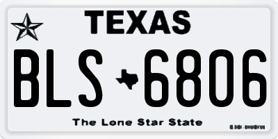 TX license plate BLS6806