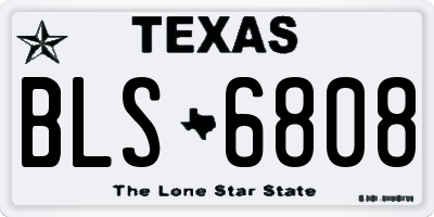 TX license plate BLS6808