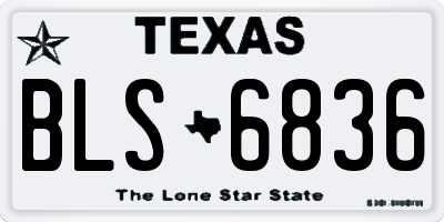 TX license plate BLS6836