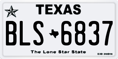 TX license plate BLS6837