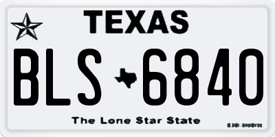 TX license plate BLS6840