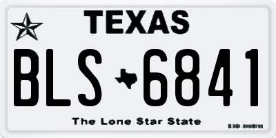 TX license plate BLS6841