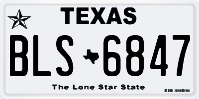 TX license plate BLS6847